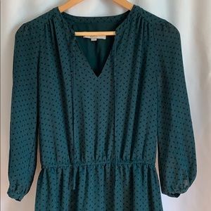 LOFT dark green dress